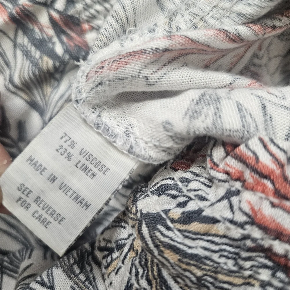 Cali 1850 Los Angeles Linen Blend Tropical Print Wide Leg Stretch Waist Pants Sm - Picture 3 of 3